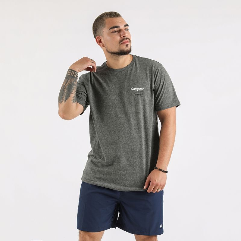 GANGSTER - Polera Mc Básica Iconic Gris Gangster