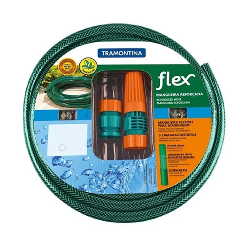 TRAMONTINA - MANGUERA JARDIN FLEX TRAMONTINA 1/2" 15 MTS CON PITON