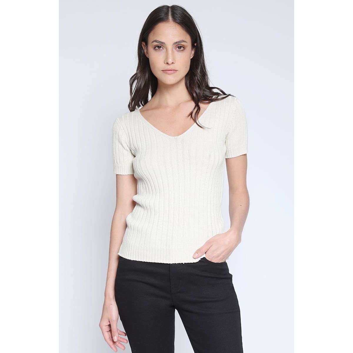 LIOLA - Polera Tejida Beige Liola