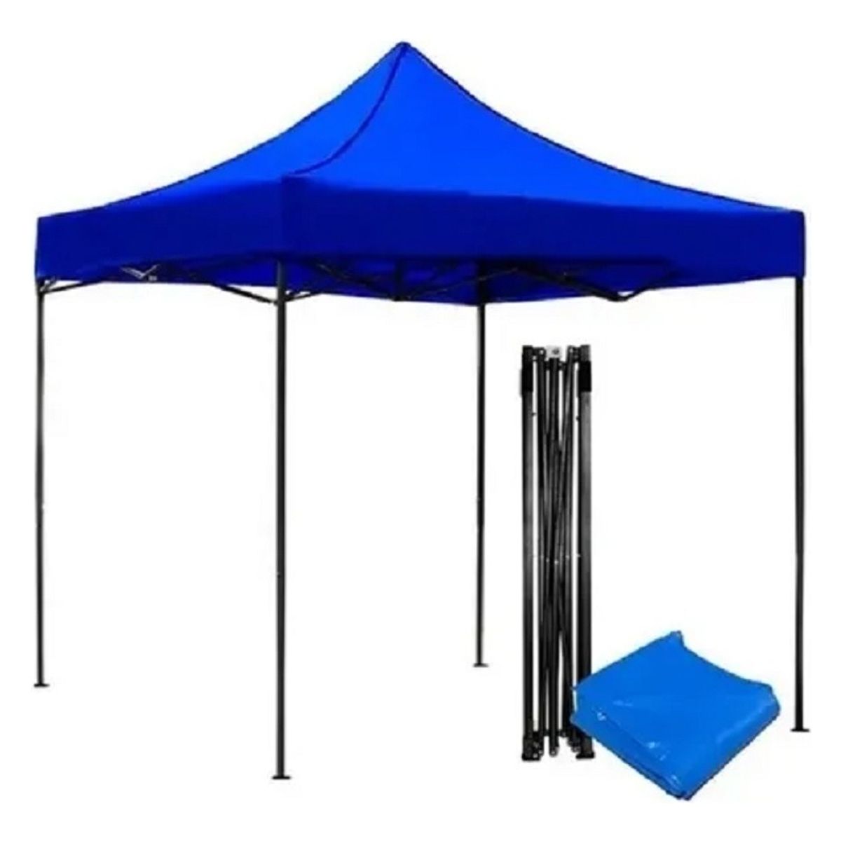 U BUY - Toldo Plegable 3x3 Metálico Antioxidable Lona Azul