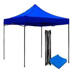 U BUY - Toldo Plegable 3x3 Metálico Antioxidable Lona Azul