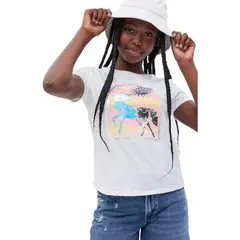GAP - Polera Gráfica Flippy Lentejuelas Blanco