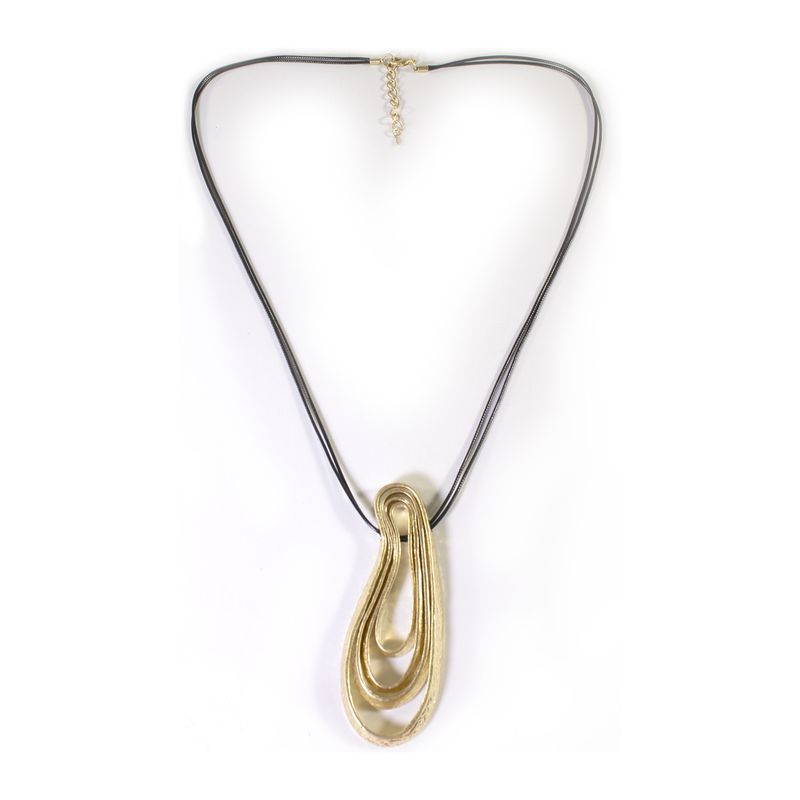 MAILEA - Collar circulos aplastado mujer ecocuero