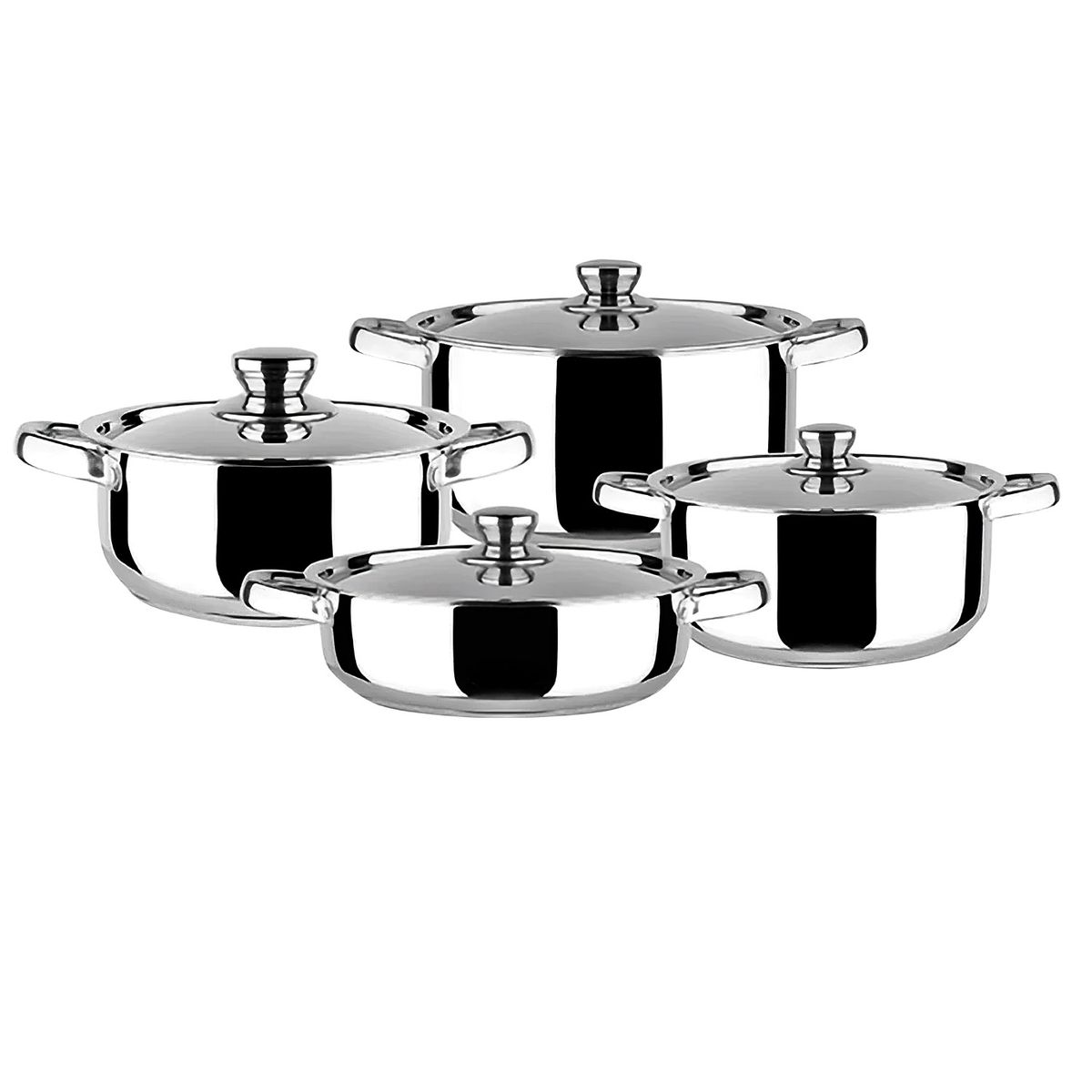 MASEL - Batería de cocina  Verona 8 piezas Silver- Acero Inoxidable