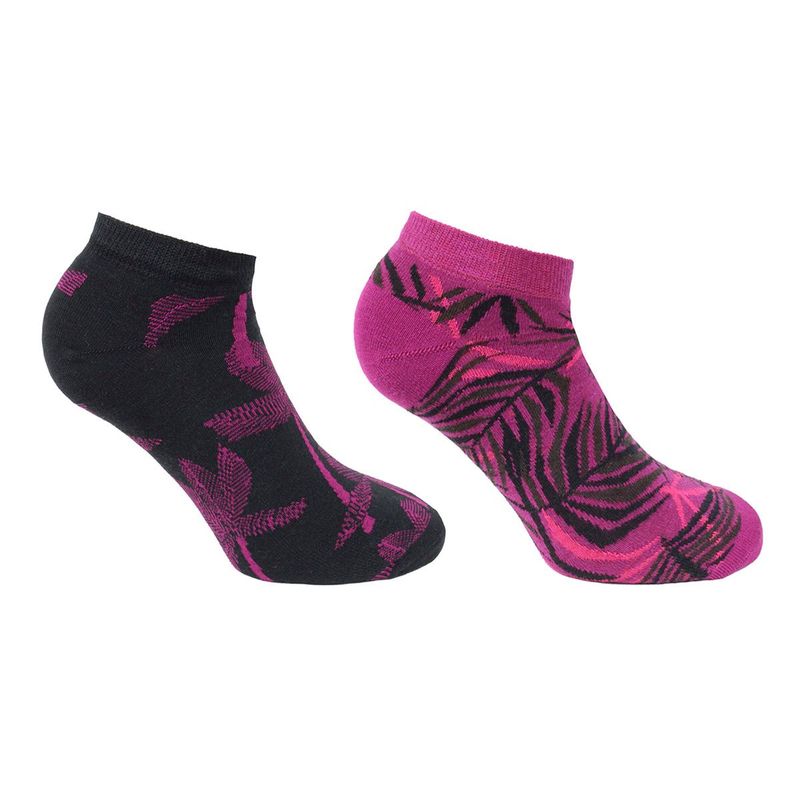 PERUGGI - 2 Pares Calcetín Bamboo Palmeras Negro