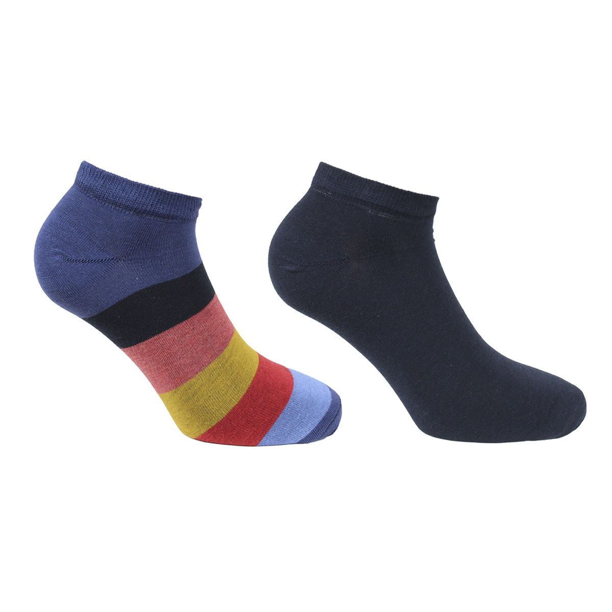 PERUGGI - 2 Pares Calcetín Bamboo Franjas Azul