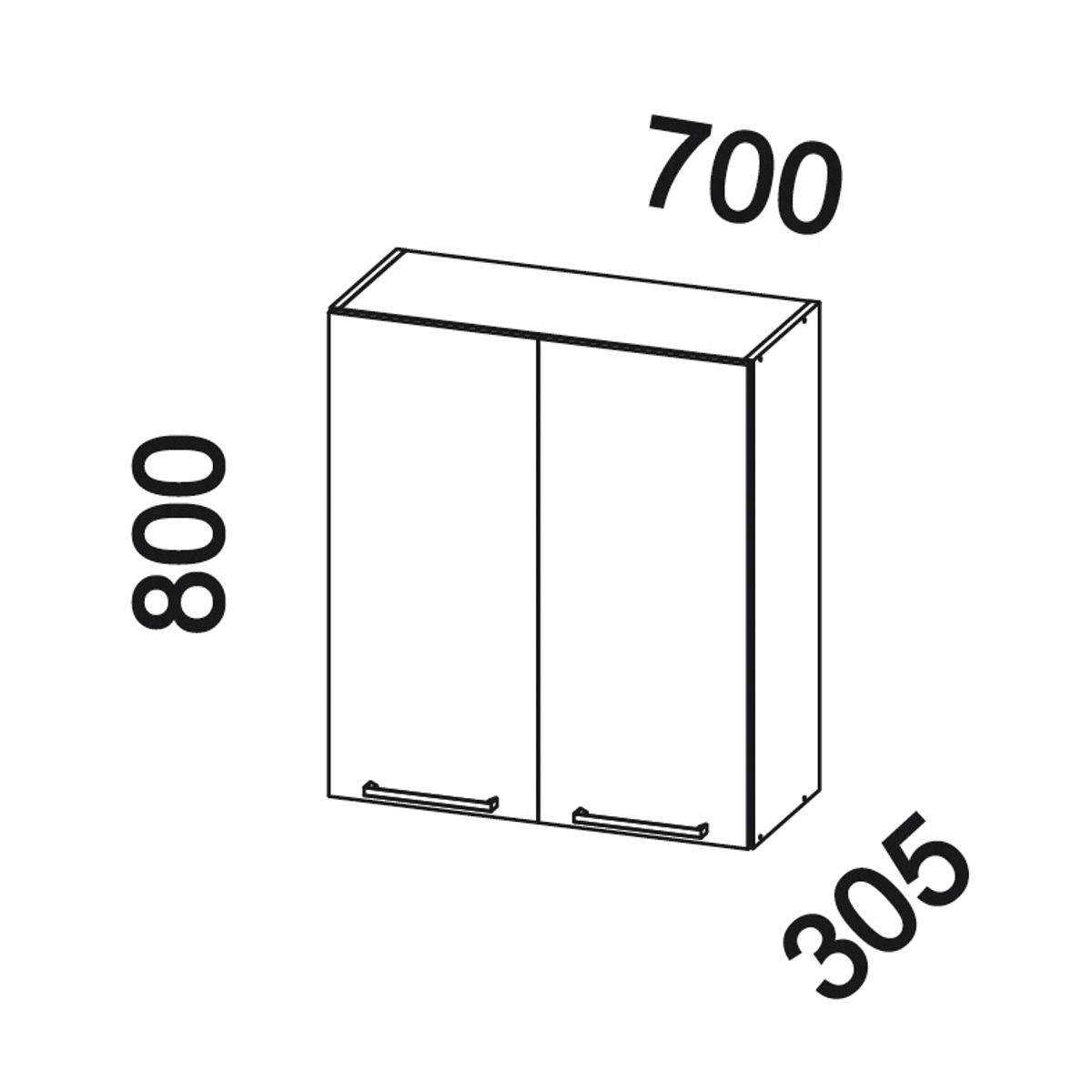 ARROW - Mueble mural 70x80x30 cm blanco