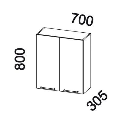 Imagen 2 del producto Mueble mural 70x80x30 cm blanco