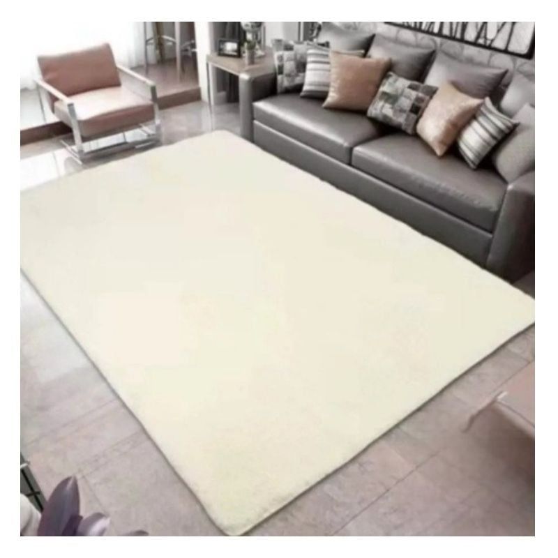 GENERICO - Alfombra Peluda  Para Living  Tipo Shaggy Beige  240x200cm