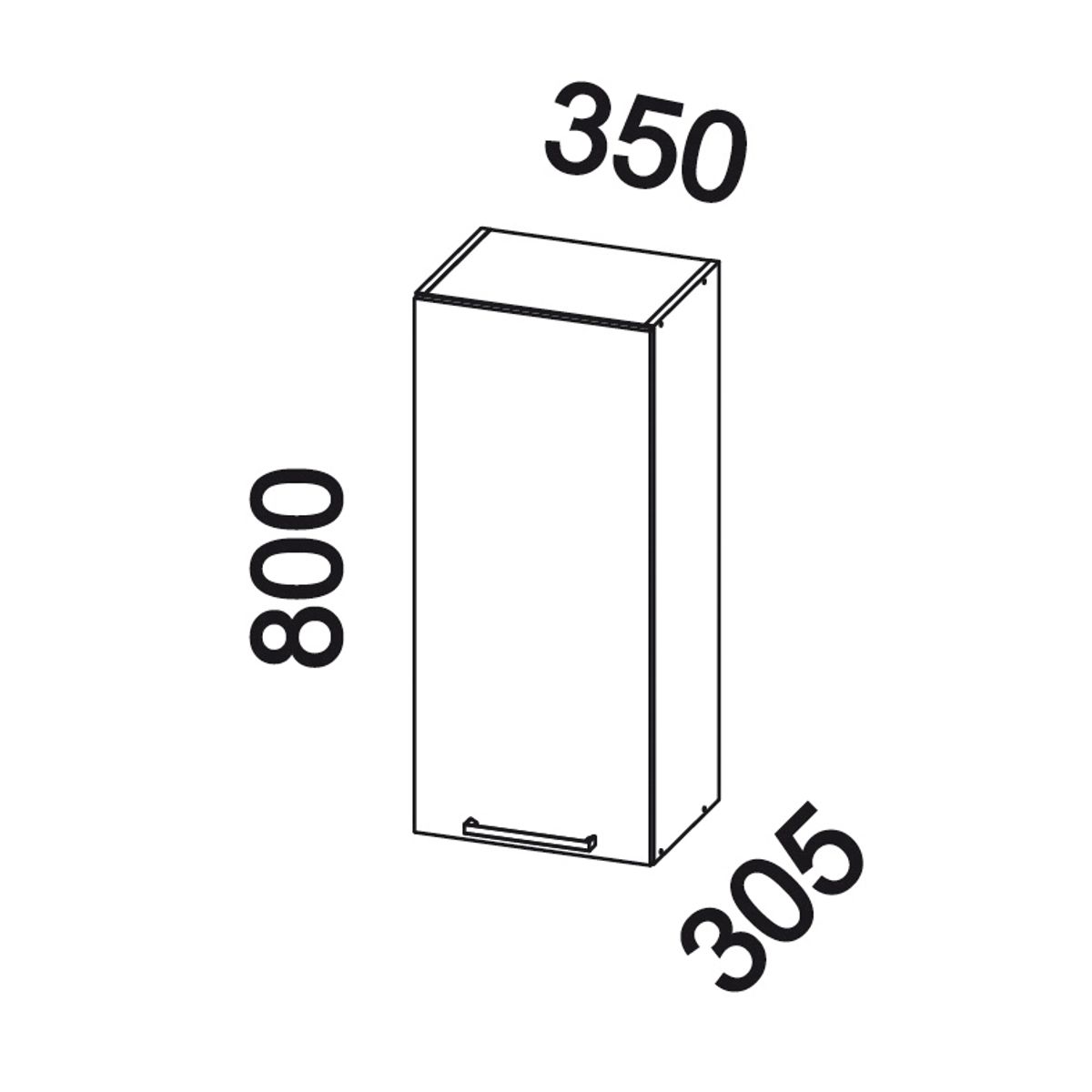 ARROW - Mueble mural 35x80x30 cm grafito