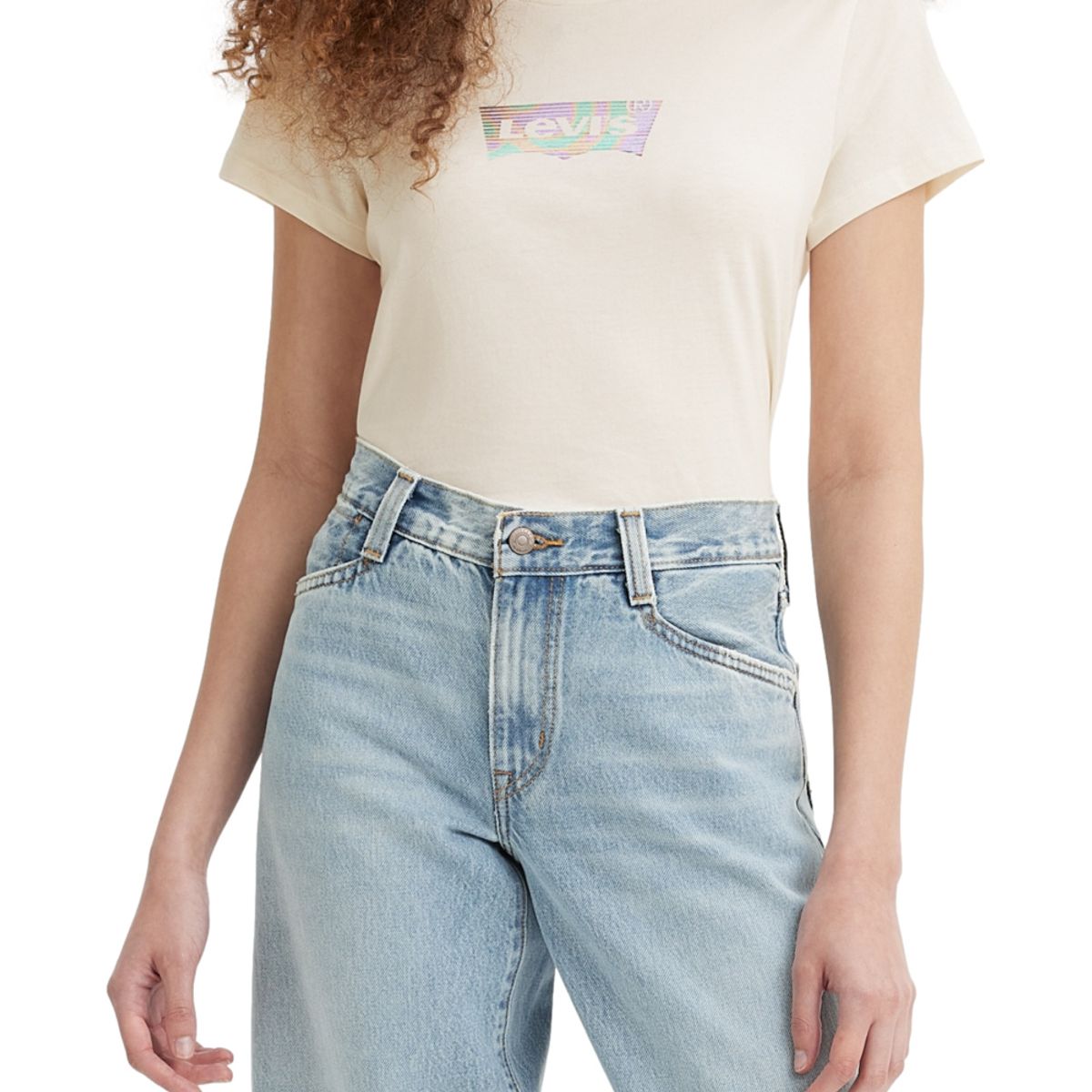 LEVIS - Polera Mujer Manga Corta Batwing Beige Levis