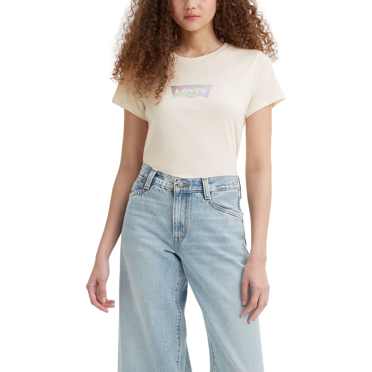 LEVIS - Polera Mujer Manga Corta Batwing Beige Levis