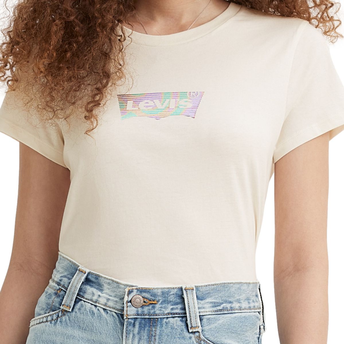 LEVIS - Polera Mujer Manga Corta Batwing Beige Levis