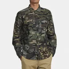 RVCA - Camisa M/L Hombre Panhandle Ls Fl M Wv Verde