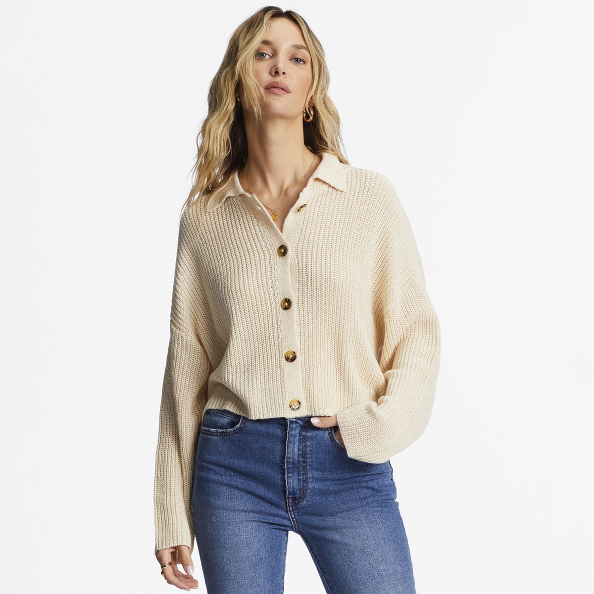 BILLABONG - Sweater Mujer Stay Current Blanco BILLABONG