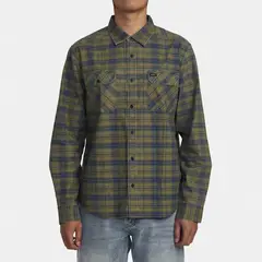 RVCA - Camisa M/L Hombre Panhandle Ls Fl M Wv Verde