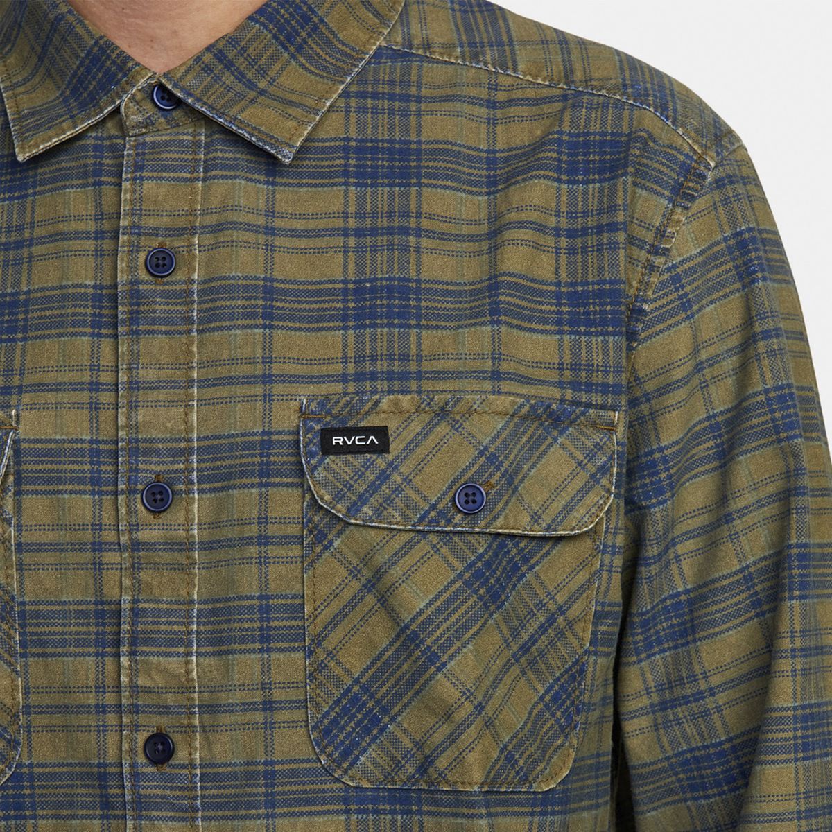 RVCA - Camisa M/L Hombre Panhandle Ls Fl M Wv Verde RVCA