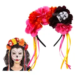 GENERICO - Cintillo Flores Catrina Diadema Accesorio Halloween