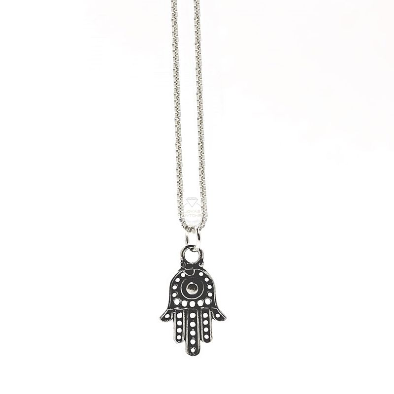 JOYAS MYTOKE - Colgante Mano De Fatima Plata Fina Hamsa Protección Amuleto