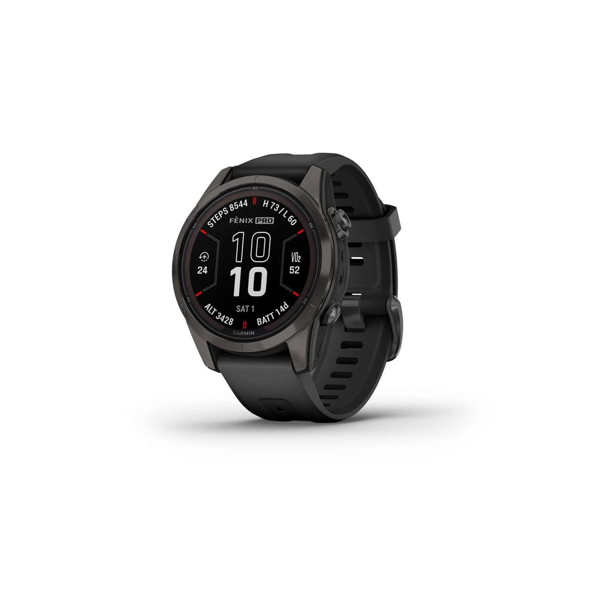GARMIN - Smartwatch fenix 7S Pro Sapph Solar CrbnGry Ti wBlk Band GARMIN