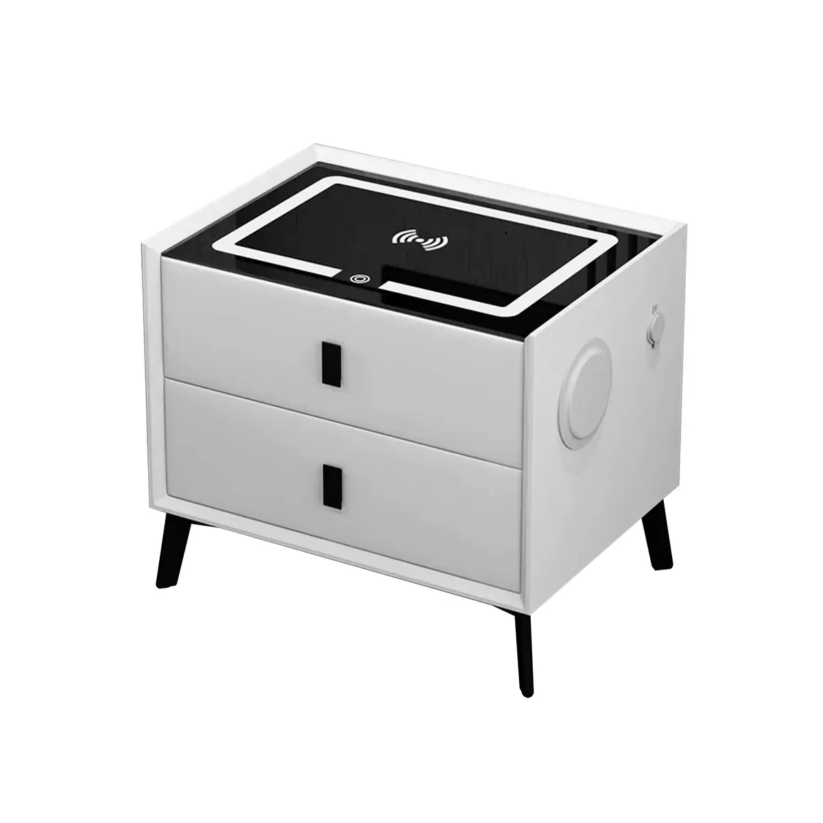 MODERNISMO - Velador Inteligente Blanco Pastel Con Parlantes