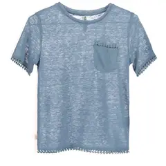 HUSH PUPPIES - Polera Lino Frutilla Celeste