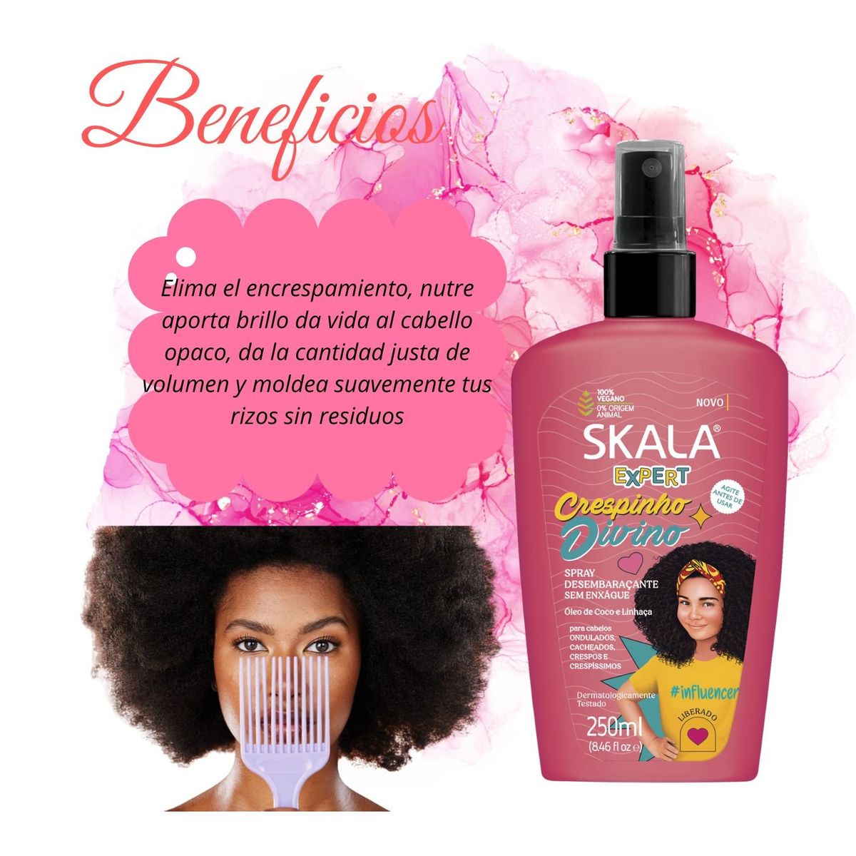 SKALA - Spray Skala Desenrrendante  Crespinho Divino 250Ml Sin Enjuague