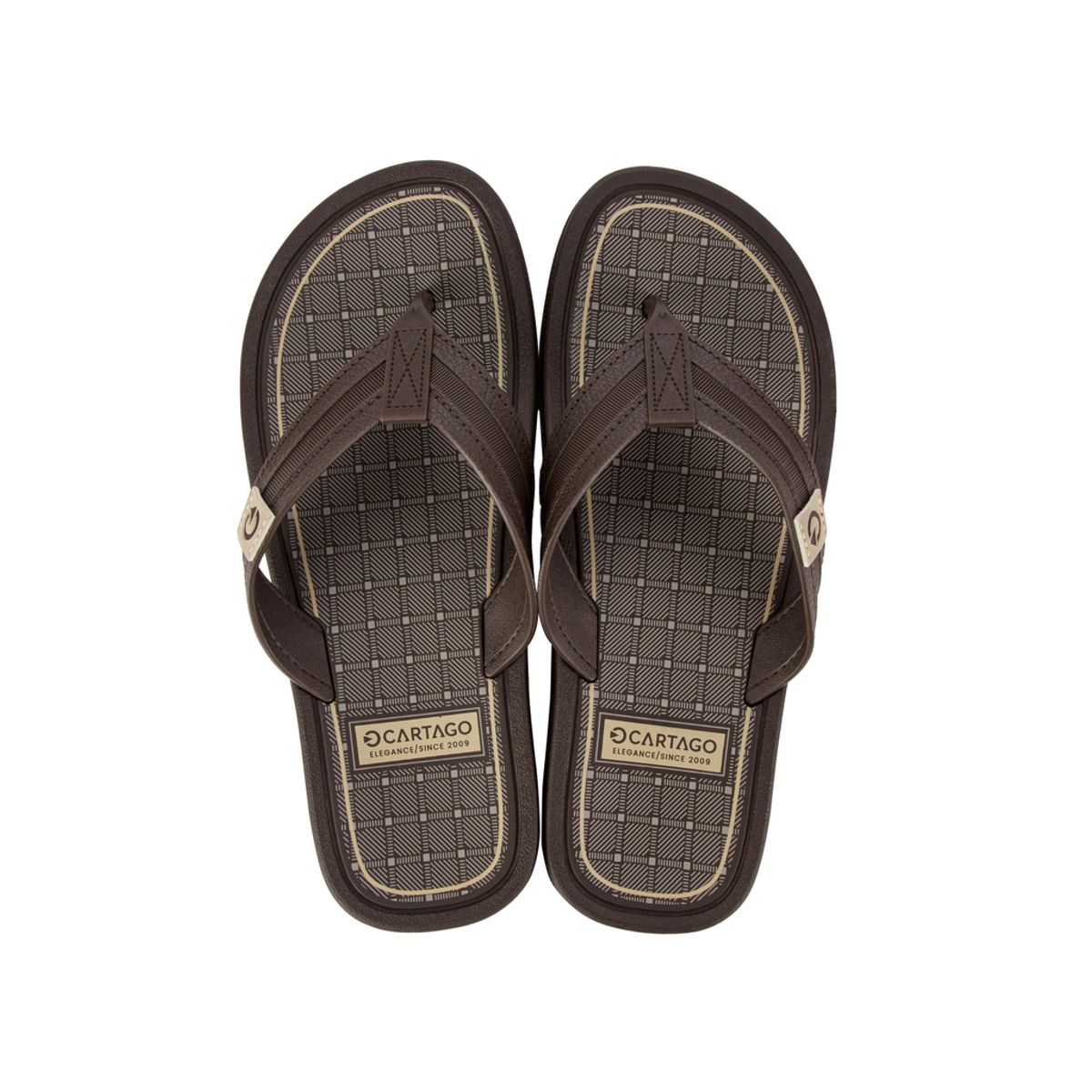 CARTAGO - Sandalia Hombre Marrón/Beige Maiorca Cartago