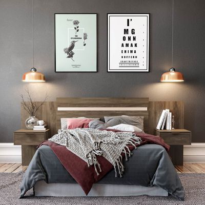 Imagen 2 del producto Respaldo Con Veladores Paraná 2 PL Nogal-Blanco