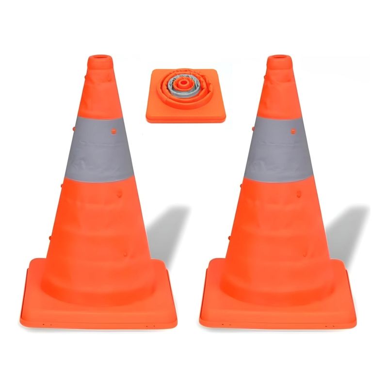 GENERICO - X2 Cono De Emergencia Reflectante Retractil Cono 40cm 1cinta