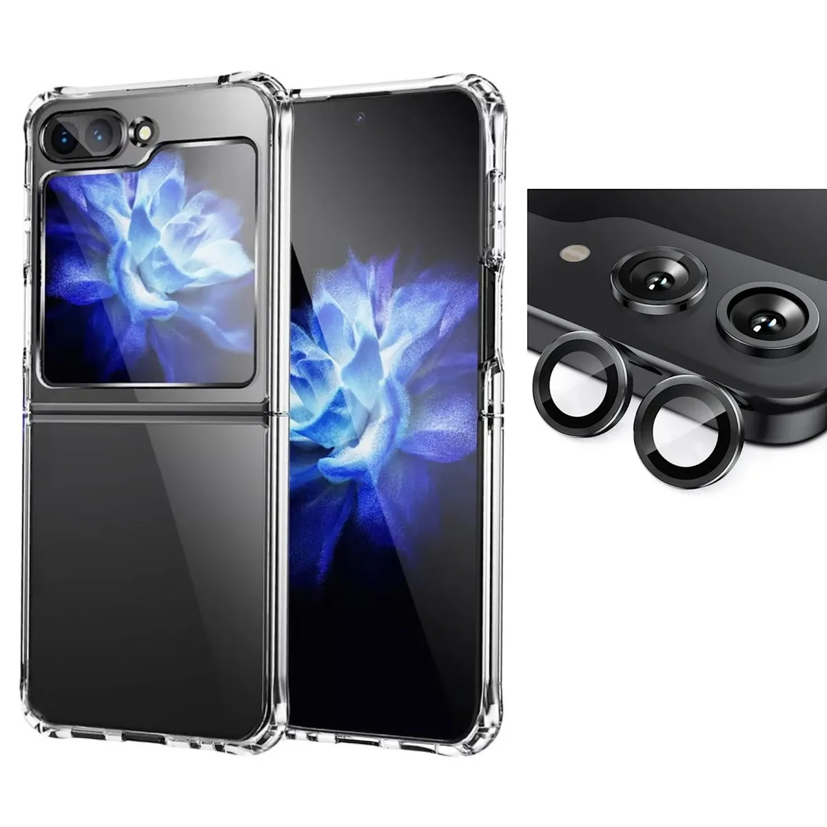 GENERICO - Carcasa Transparente Para Samsung Z Flip 5-Lentes