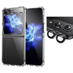 GENERICO - Carcasa Transparente Para Samsung Z Flip 5-Lentes