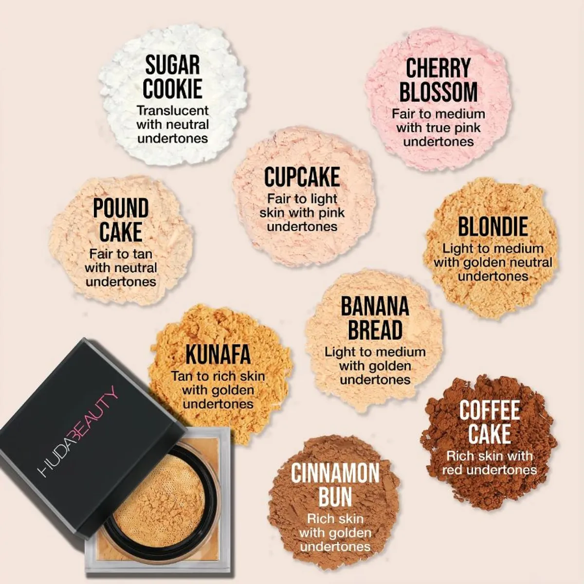 HUDA BEAUTY - Mini Polvo Loose Baking  Setting - Huda - Banana Bread.