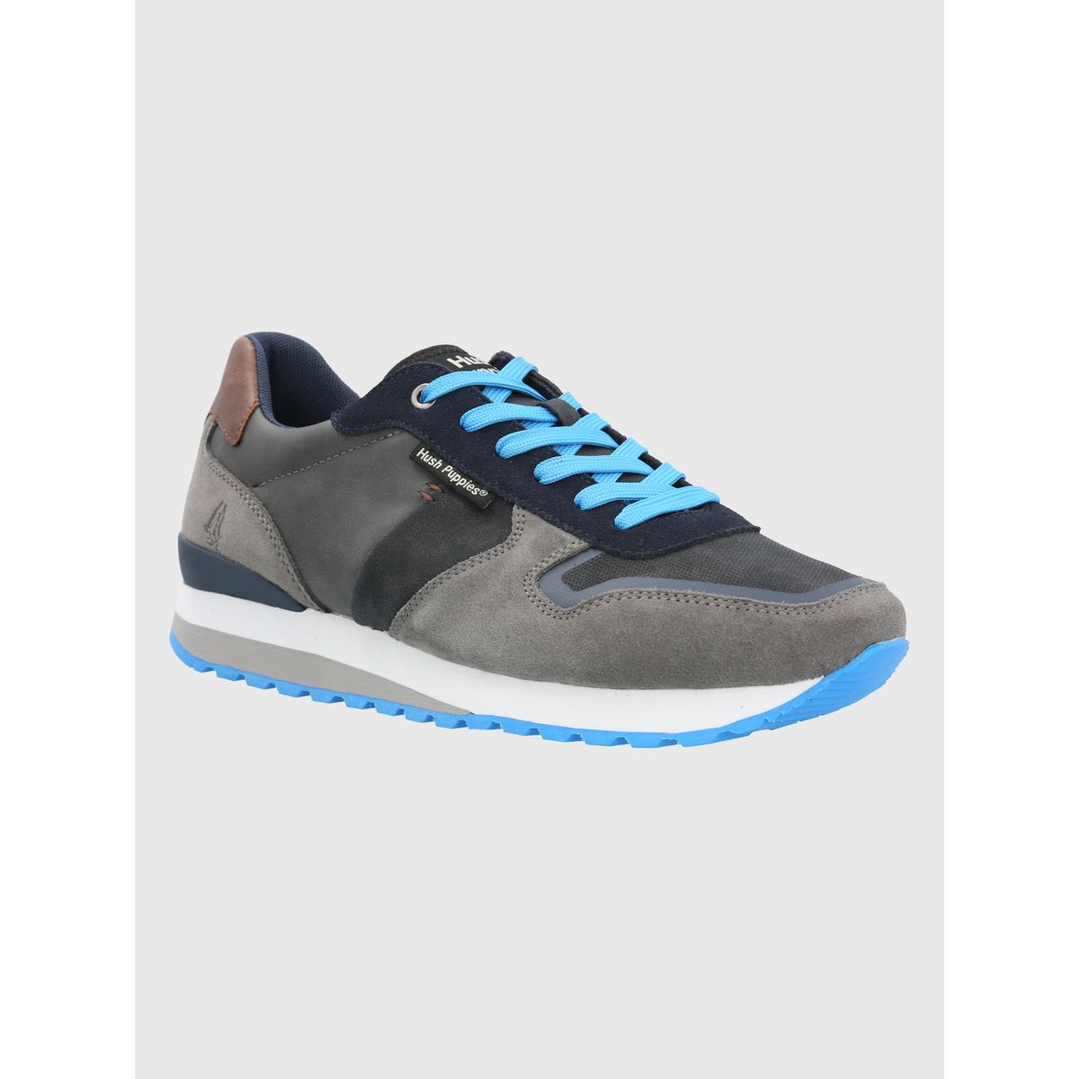 HUSH PUPPIES - Zapatilla Cuero Hombre Tracer Gris HUSH PUPPIES