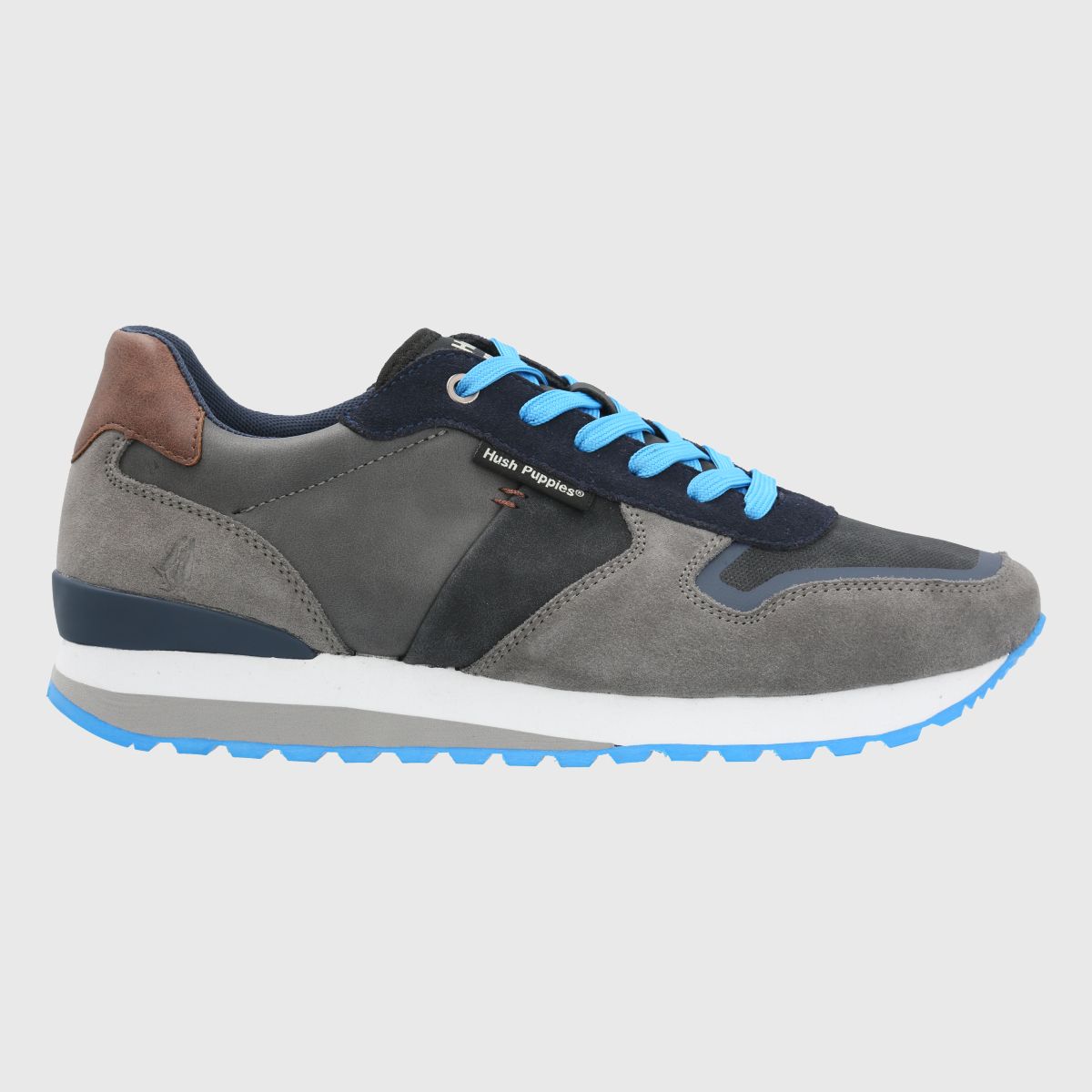 HUSH PUPPIES - Zapatilla Cuero Hombre Tracer Gris HUSH PUPPIES