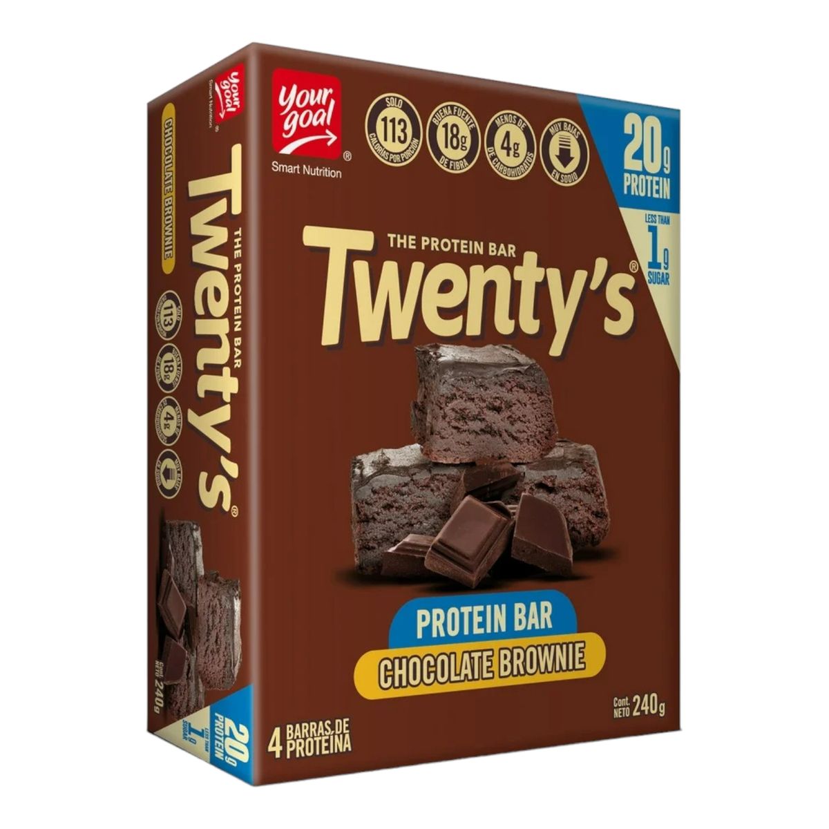 YOUR GOAL - 4 BARRAS TWENTYS CHOCOLATE BROWNIE - YOUR GOAL