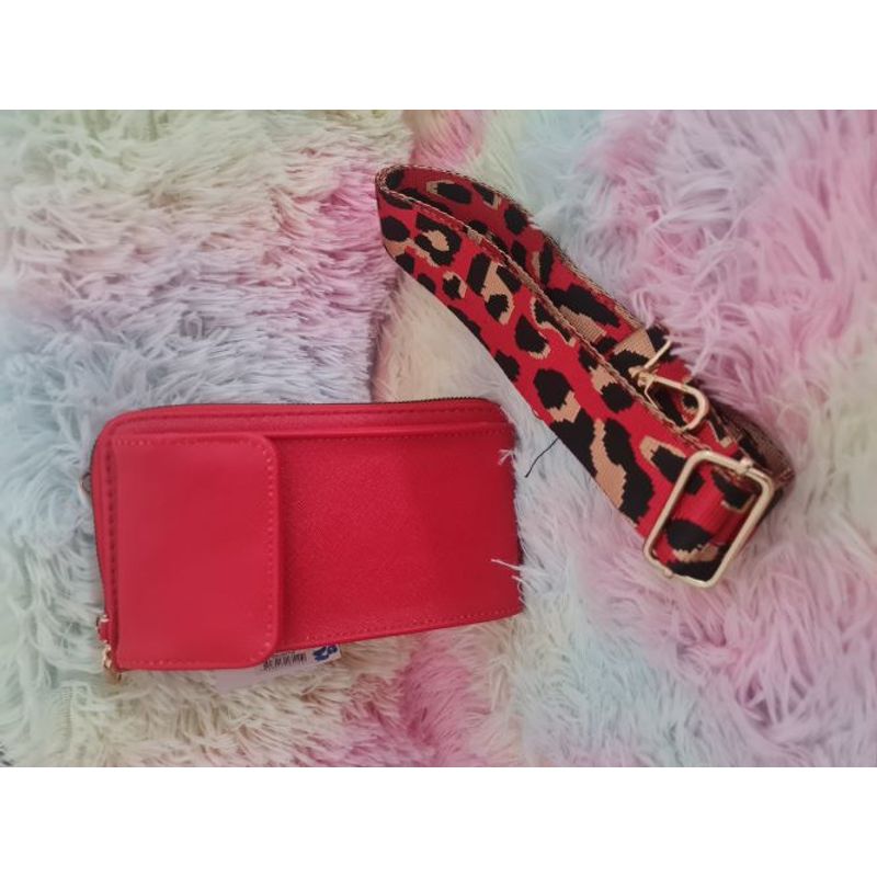 GENERICO - Bandolero Cartera Porta celular con strap Animal Print