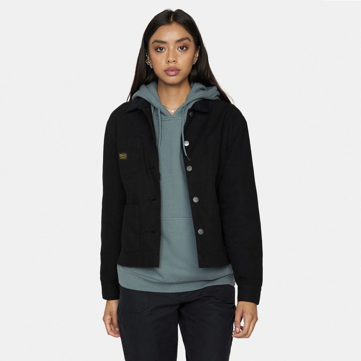 RVCA - Chaqueta Mujer Recession Coat Jckt Negro RVCA