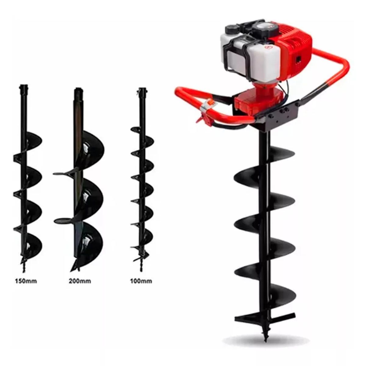 GENERICO - Barreno Ahoyador + 3 Brocas 200-150-100 Mm