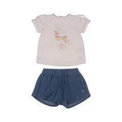 PILLIN - Conjunto Bebe Niña Blanco