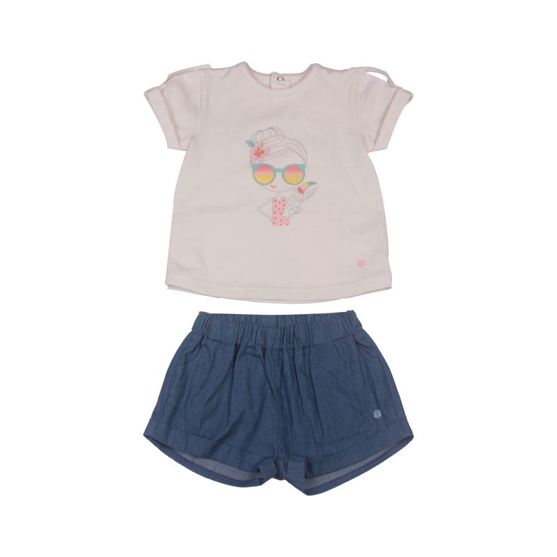 PILLIN - Conjunto Bebe Niña Blanco Pillin PILLIN