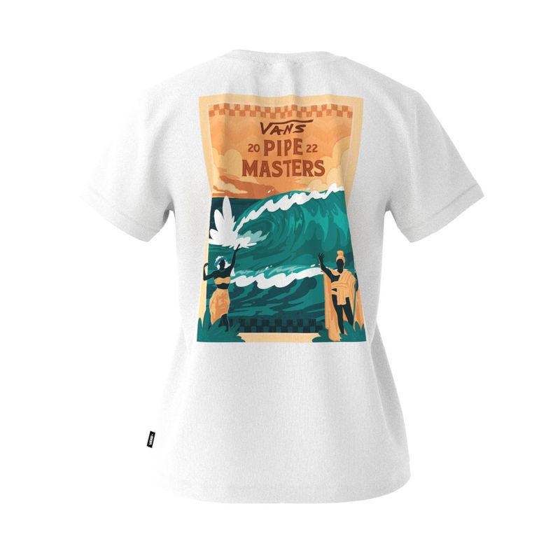 VANS - Polera Manga Corta 2022 Pipe Masters Blanco Mujer VANS