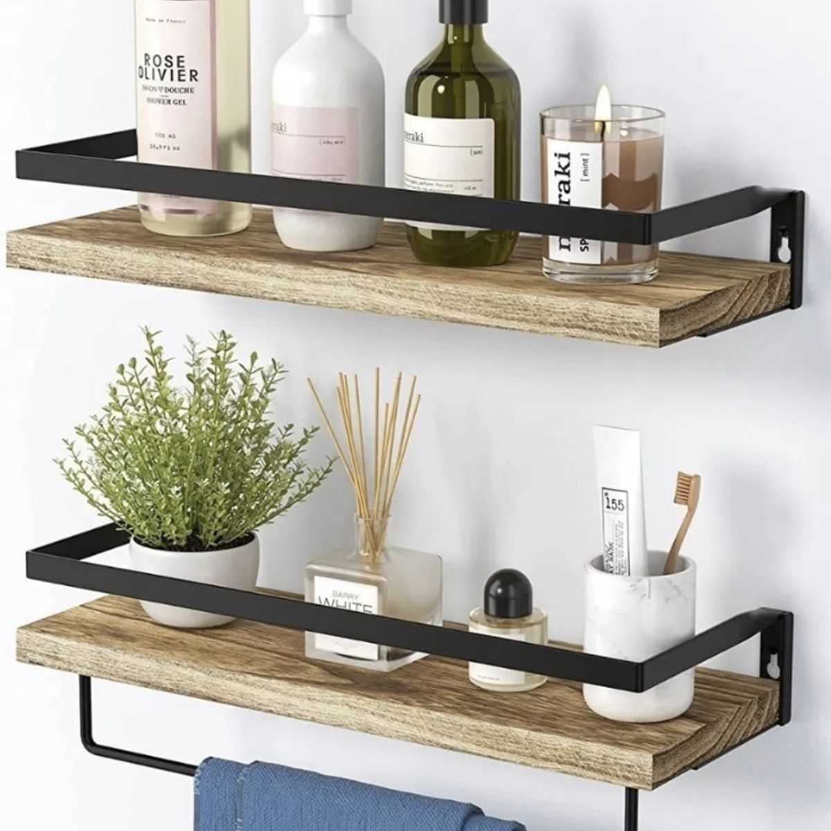 MERCADO CBF - Repisas  Minimalistas De Madera Modernas X2 Estantes