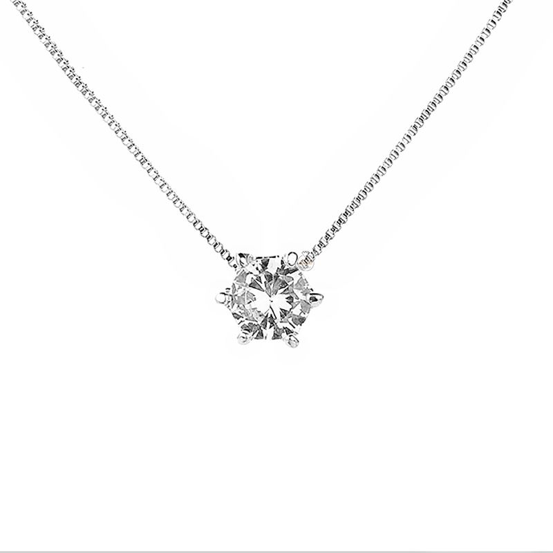 JOYAS MYTOKE - Collar Punto Luz  Plata 925 Circon 45 cm Mujer Linda