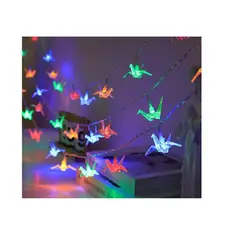 GENERICO - Guirnalda Luces Solar Navidad Multicolor Grullas 30leds 6 Metros
