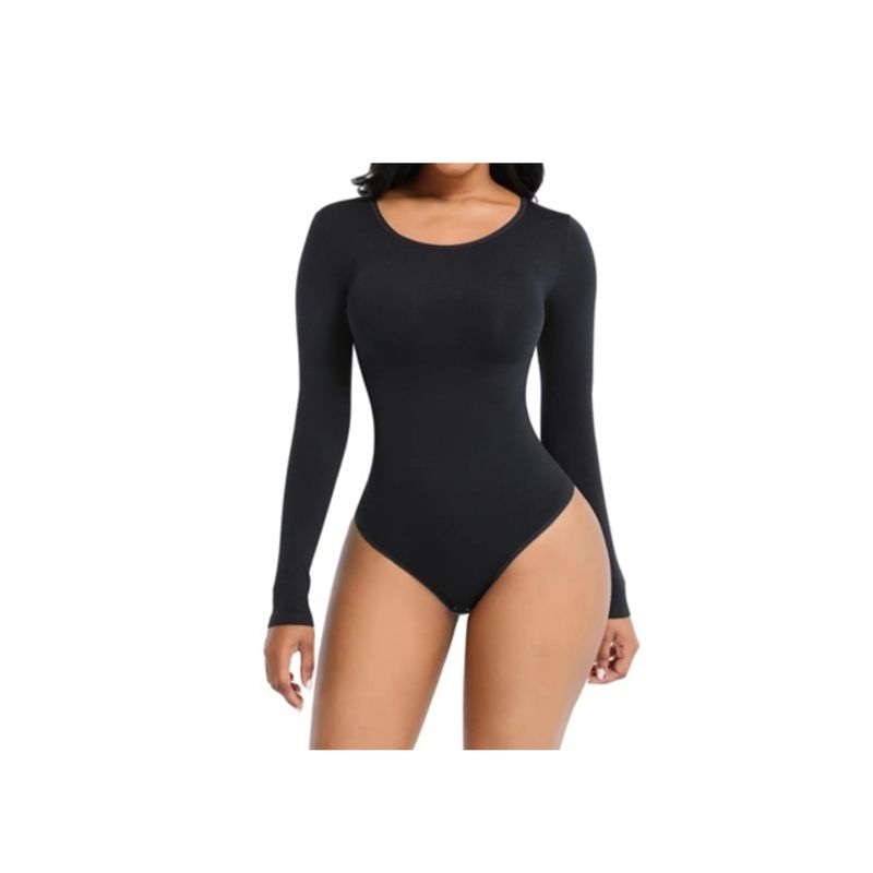 EVERSO - Pack 2 Body Mujer Manga Larga Cuello Redondo 1Negro+1Color Surtido