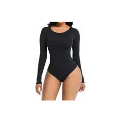 EVERSO - Pack 2 Body Mujer Manga Larga Cuello Redondo 1Negro+1Color Surtido