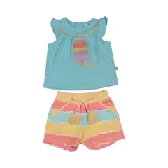 PILLIN - Conjunto Bebe Niña Celeste