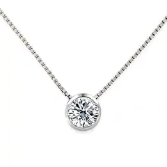 JOYAS MYTOKE - Collar Mujer Punto De Luz 40cm Piedra Circon Plata Fina 925
