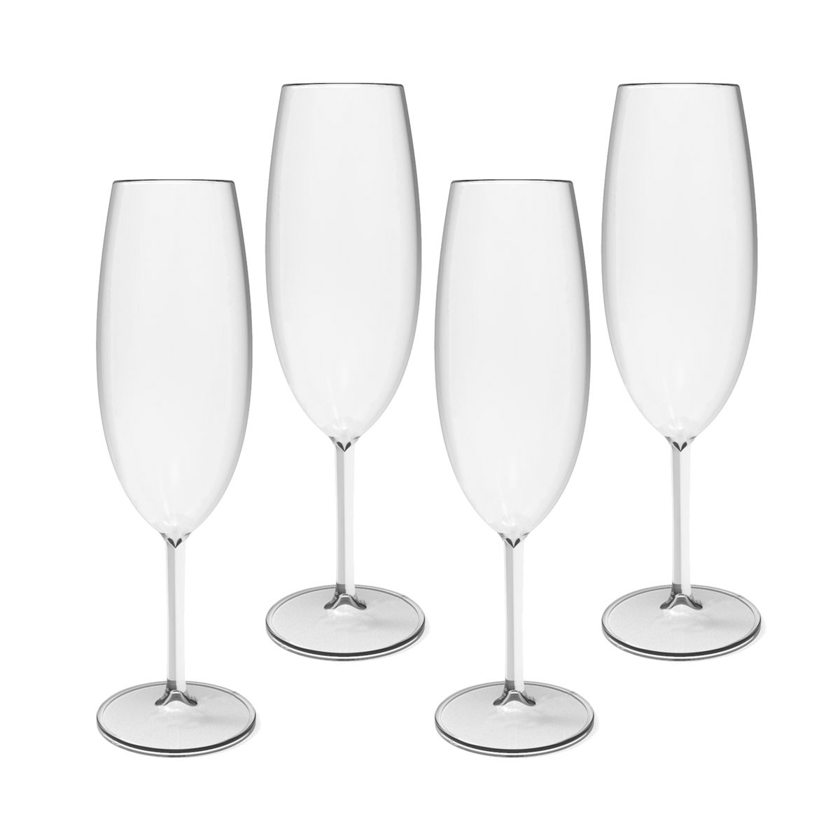 OU - Pack 4 Copas de Champagne Transparente 280 Ml - Turquesa